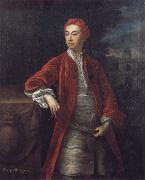 Jonathan Richardson Richard Boyle 3rd Earl of Burlington,with the Bagnio at Chiswick House,Middlesex France oil painting artist